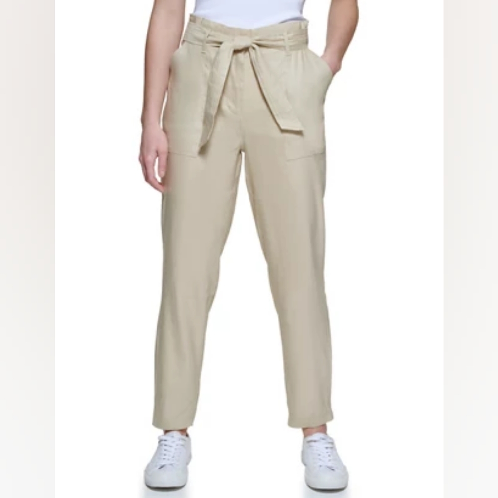 NWT Calvin Klein linen blend belted pants Size M